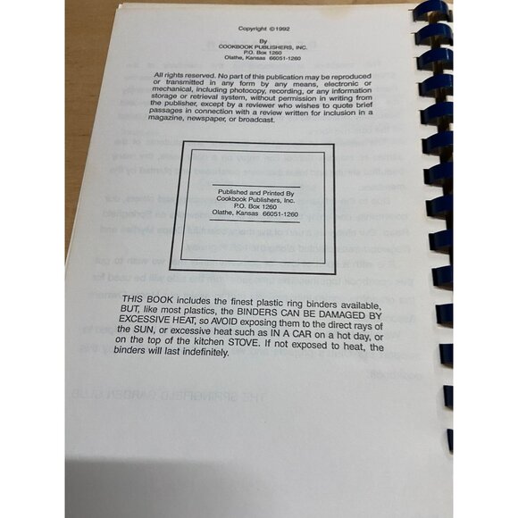 The Springfield Garden Club Community Cookbook 1992 Vintage Spiral - Picture 4 of 9